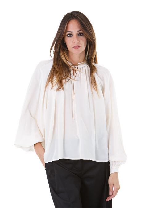 Alloro, blusa plissè con laccetto ATTIC AND BARN | Bluse | ALLORO-ATBL001-AT150040